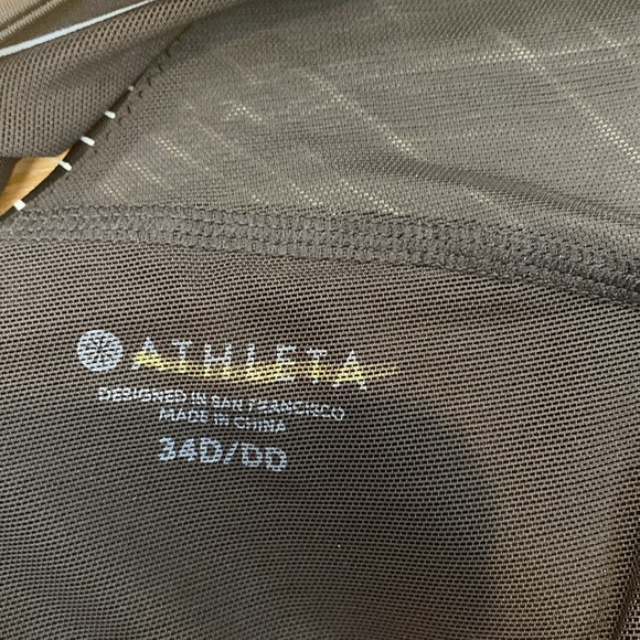 Athleta Chevron High Neck Strappy Swim Top Padded Halter Underwire Size 34 D/ DD - Picture 7 of 14